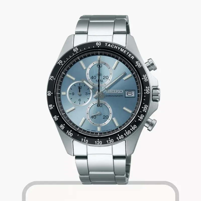 Seiko Spirit Chronograph Ice Blue Dial Men’s Watch- SBTR029